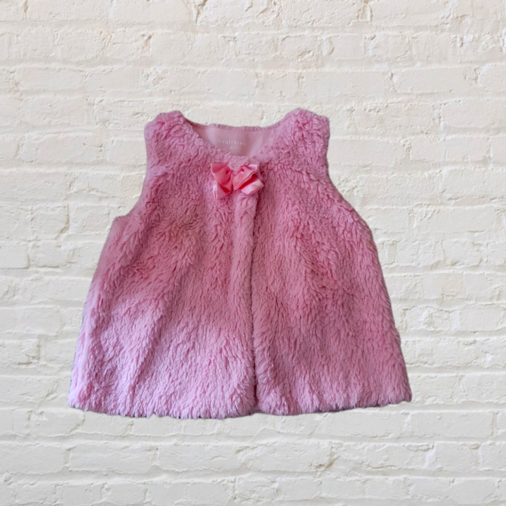 Girls pink sherpa vest